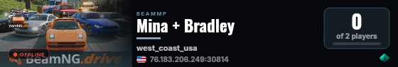 Mina + Bradley live status badge