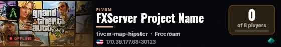 FXServer Project Name live status badge
