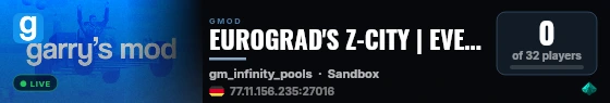 EUROGRAD'S Z-CITY | EVENTS SERVER live status badge