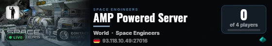 AMP Powered Server live status badge