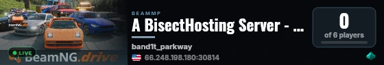 A BisectHosting Server - 7374f1aa live status badge