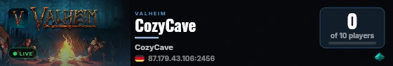 CozyCave live status badge