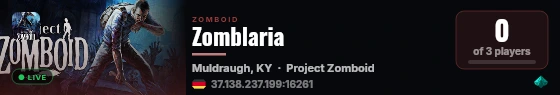 Zomblaria live status badge