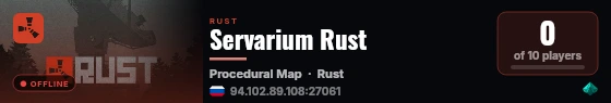 Servarium Rust live status badge