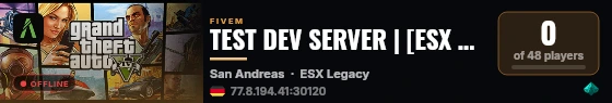 TEST DEV SERVER | [ESX Legacy] live status badge