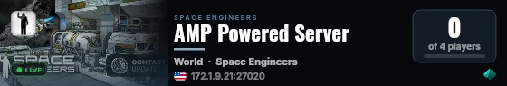 AMP Powered Server live status badge