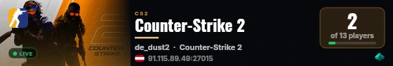 Counter-Strike 2 live status badge