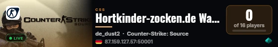 Hortkinder-zocken.de War3Source 24 Races live status badge