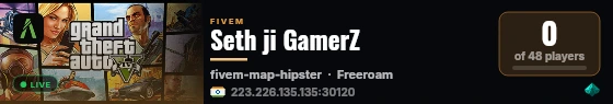 Seth ji GamerZ live status badge