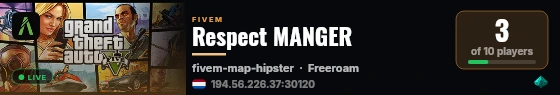 Respect MANGER live status badge