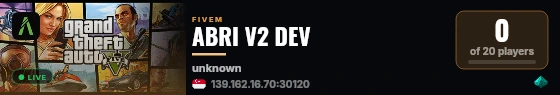 ABRI V2 DEV live status badge