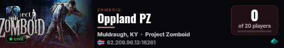 Oppland PZ live status badge