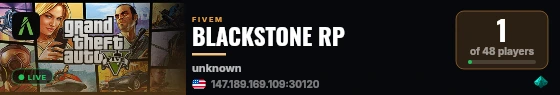 BLACKSTONE RP live status badge