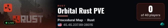 Orbital Rust PVE live status badge