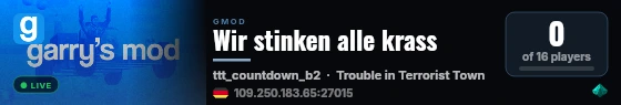 Wir stinken alle krass live status badge