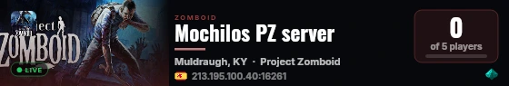 Mochilos PZ server live status badge