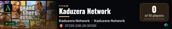 Kaduzera Network live status badge