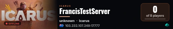 FrancisTestServer live status badge