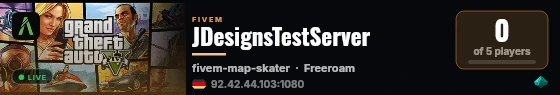 JDesignsTestServer live status badge