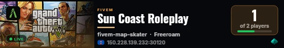 Sun Coast Roleplay live status badge
