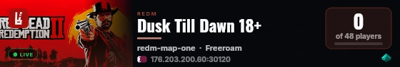 Dusk Till Dawn 18+ live status badge