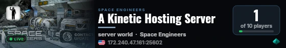 A Kinetic Hosting Server live status badge