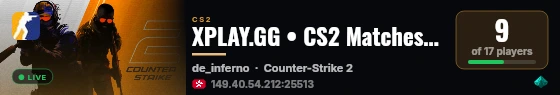 XPLAY.GG • CS2 Matches #13 live status badge