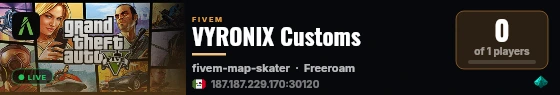 VYRONIX Customs live status badge