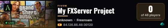 My FXServer Project live status badge
