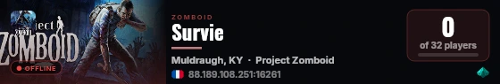 Survie live status badge