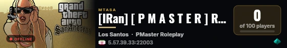 [IRan] [ P M A S T E R ] RolePlay | Free Gang +5 | discord.gg/bWRcJwVkbq  live status badge