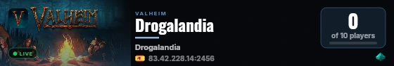 Drogalandia live status badge