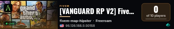 [VANGUARD RP V2] FiveM Server live status badge