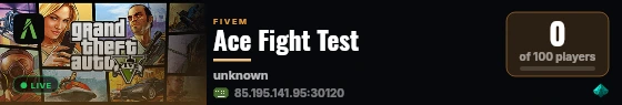 Ace Fight Test live status badge