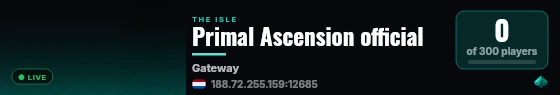 Primal Ascension official live status badge