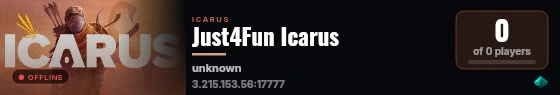 Just4Fun Icarus live status badge