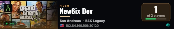 New6ix Dev live status badge