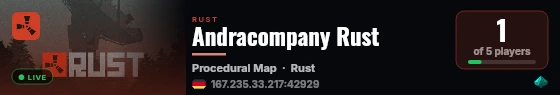 Andracompany Rust live status badge