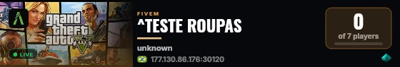 ^TESTE ROUPAS live status badge