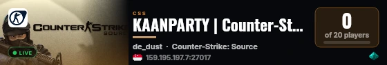 KAANPARTY | Counter-Strike: Source live status badge