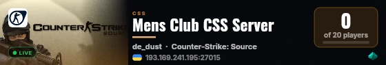 Mens Club CSS Server live status badge