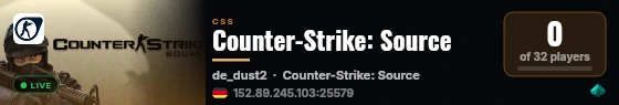 Counter-Strike: Source live status badge