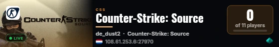 Counter-Strike: Source live status badge