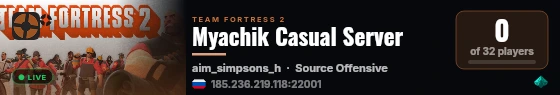 Myachik Casual Server live status badge