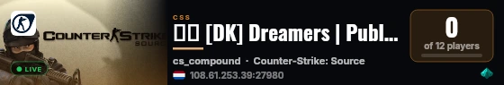 ★彡 [DK] Dreamers | Public 24/7 live status badge
