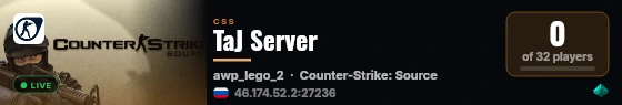 TaJ Server live status badge