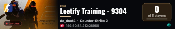 Leetify Training - 9304 live status badge