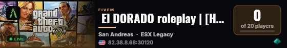  El DORADO roleplay | [HOY LANZAMIENTO OFICIAL] https://discord.gg/JXWp8DmtGg live status badge