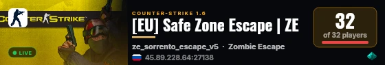 [EU] Safe Zone Escape | ZE live status badge