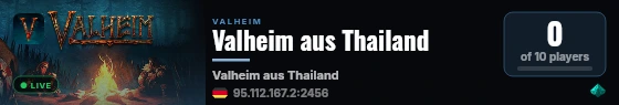 Valheim aus Thailand live status badge